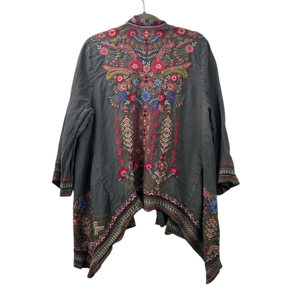 Johnny Was Women’s XL Frederique Draped Cardigan Embroidery Linen Blend - Picture 11 of 16